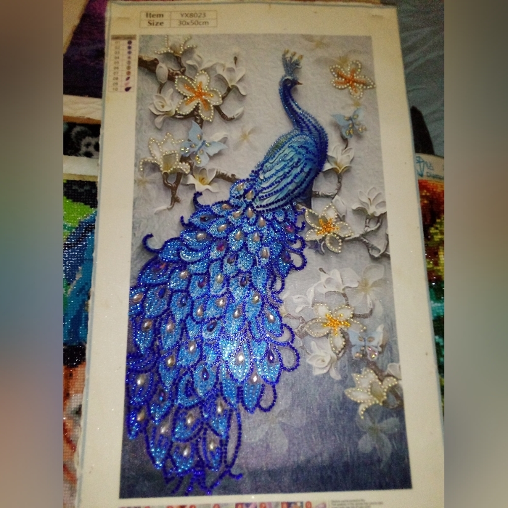 Peacock paint with diamonds picture